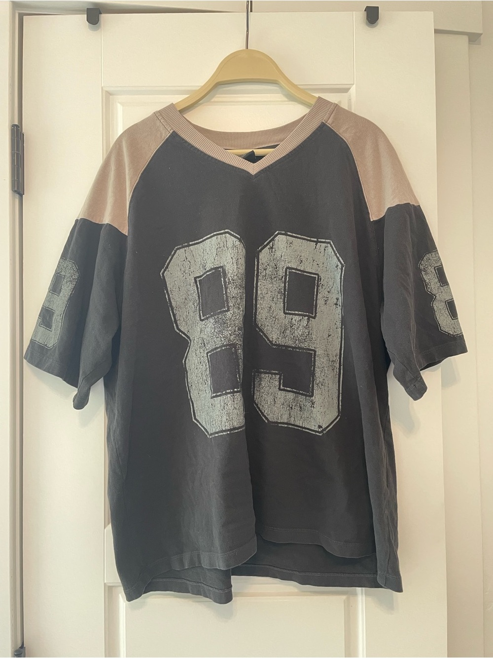 Urban Outfitters Black Tee with Light Taupe Trim